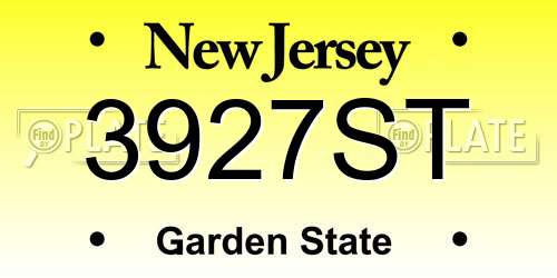 3927ST New Jersey License Plate