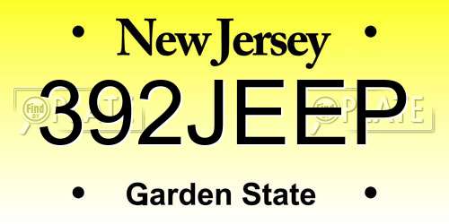 392JEEP New Jersey License Plate
