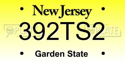 392TS2 New Jersey License Plate