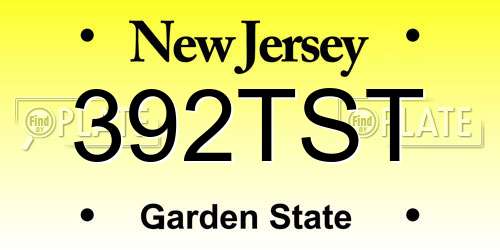 392TST New Jersey License Plate