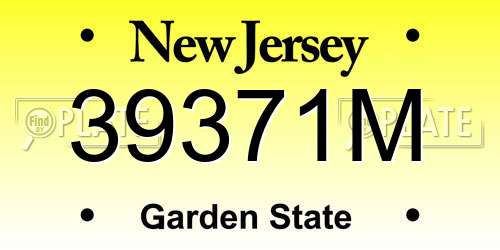39371M New Jersey License Plate