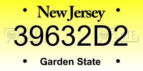 39632D2 New Jersey License Plate