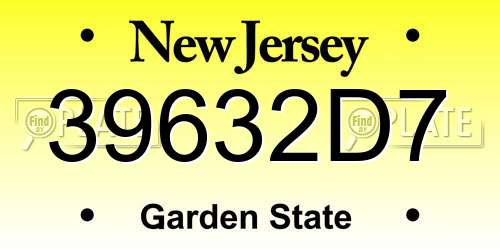 39632D7 New Jersey License Plate