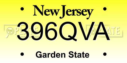 396QVA New Jersey License Plate