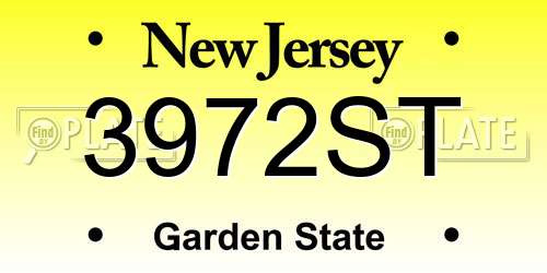 3972ST New Jersey License Plate