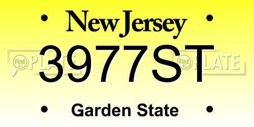 3977ST New Jersey License Plate