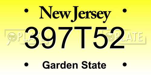 397T52 New Jersey License Plate