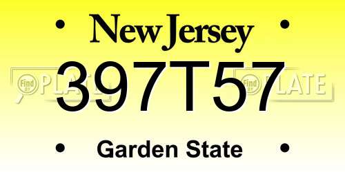397T57 New Jersey License Plate