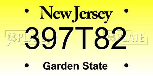 397T82 New Jersey License Plate