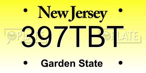 397TBT New Jersey License Plate