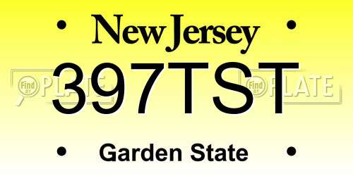 397TST New Jersey License Plate
