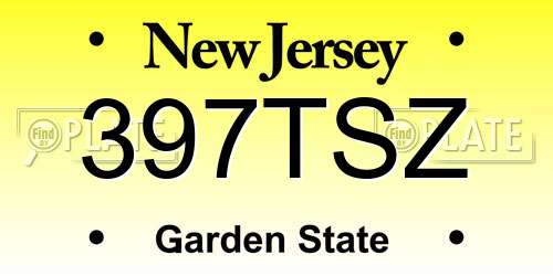397TSZ New Jersey License Plate