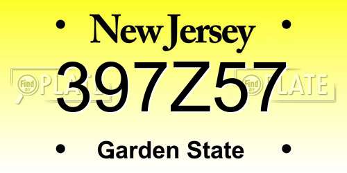 397Z57 New Jersey License Plate