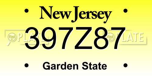 397Z87 New Jersey License Plate