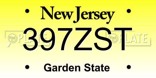 397ZST New Jersey License Plate
