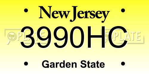 3990HC New Jersey License Plate
