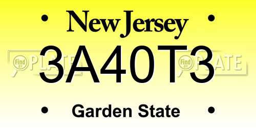 3A40T3 New Jersey License Plate