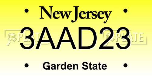 3AAD23 New Jersey License Plate