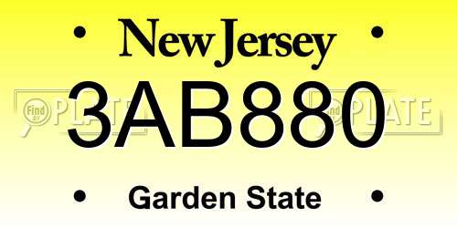 3AB880 New Jersey License Plate