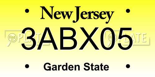 3ABX05 New Jersey License Plate