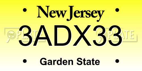3ADX33 New Jersey License Plate