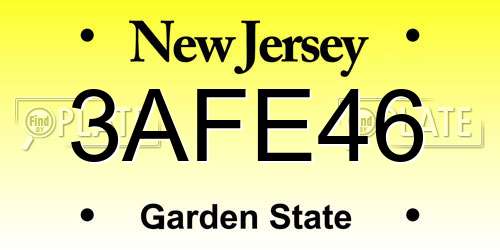 3AFE46 New Jersey License Plate