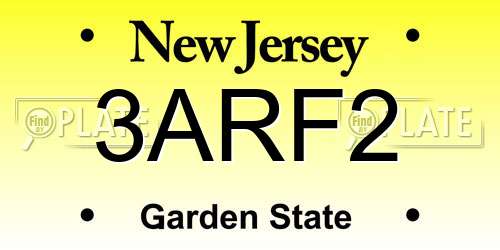 3ARF2 New Jersey License Plate