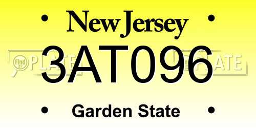 3AT096 New Jersey License Plate