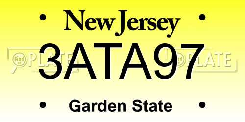 3ATA97 New Jersey License Plate