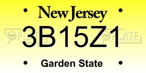 3B15Z1 New Jersey License Plate