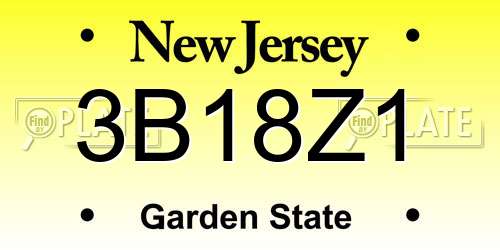 3B18Z1 New Jersey License Plate