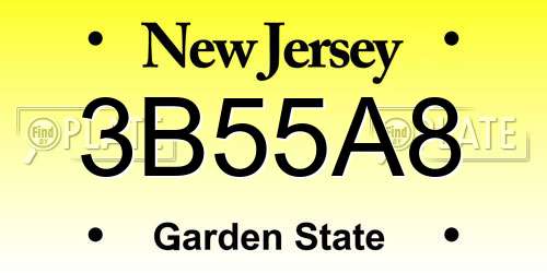 3B55A8 New Jersey License Plate
