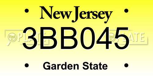 3BB045 New Jersey License Plate