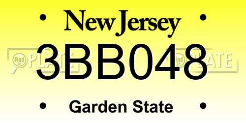 3BB048 New Jersey License Plate
