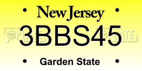 3BBS45 New Jersey License Plate