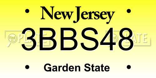 3BBS48 New Jersey License Plate