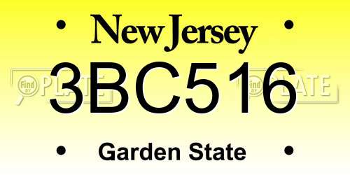 3BC516 New Jersey License Plate