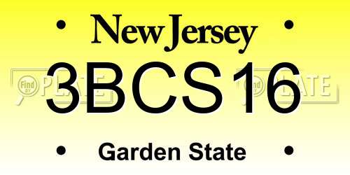 3BCS16 New Jersey License Plate