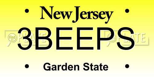 3BEEPS New Jersey License Plate