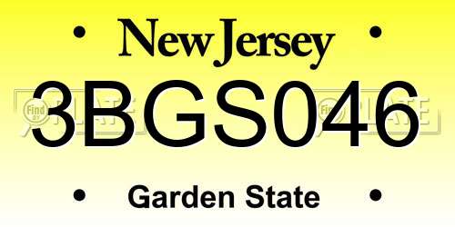 3BGS046 New Jersey License Plate