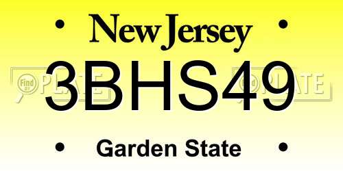 3BHS49 New Jersey License Plate