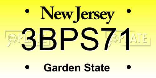 3BPS71 New Jersey License Plate