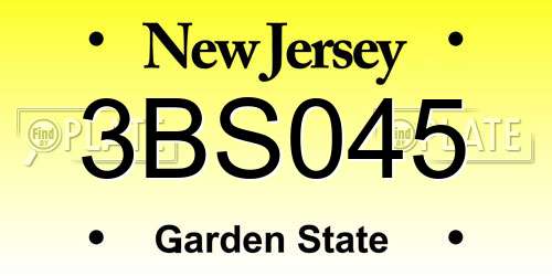 3BS045 New Jersey License Plate