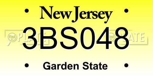 3BS048 New Jersey License Plate