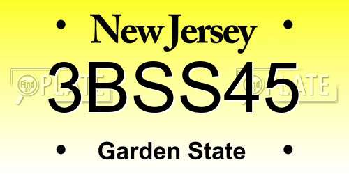 3BSS45 New Jersey License Plate