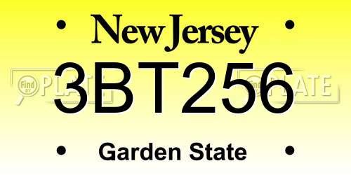 3BT256 New Jersey License Plate