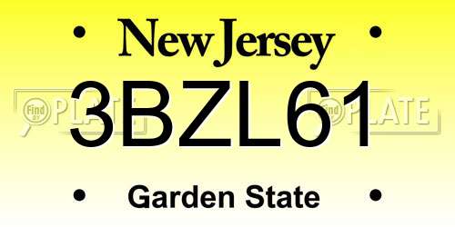 3BZL61 New Jersey License Plate