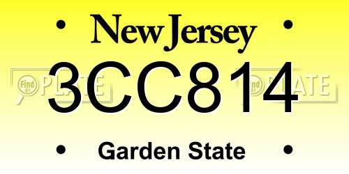 3CC814 New Jersey License Plate