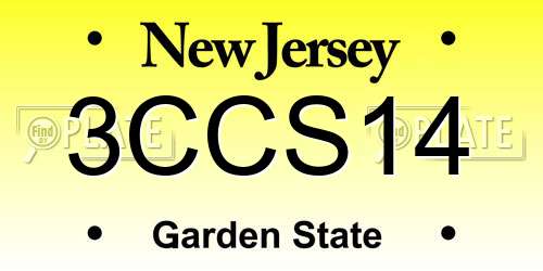 3CCS14 New Jersey License Plate