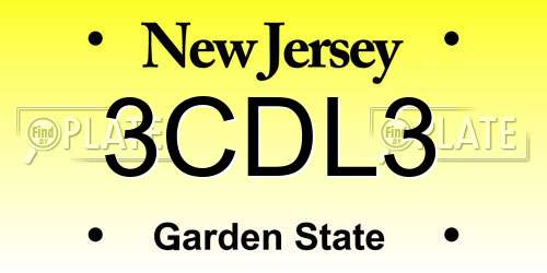 3CDL3 New Jersey License Plate